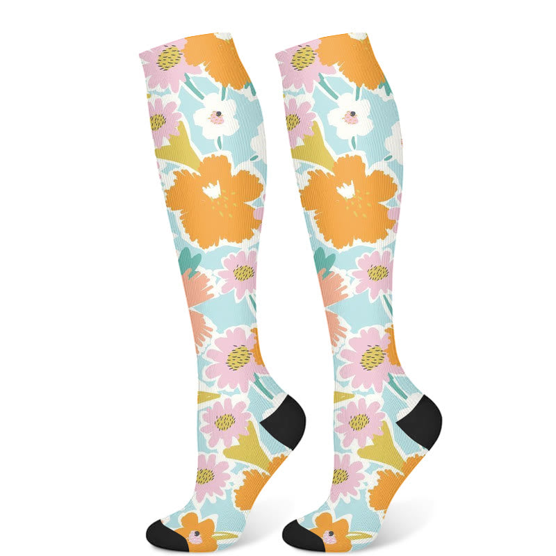 Flowers Bloom Compression Socks(3 Pairs) - C(1 Pair) - S/M - image 5