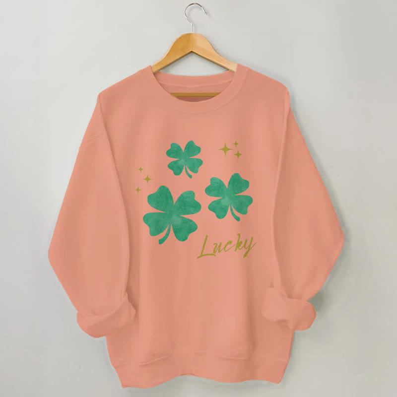 Plus Size Four Leaf Clover Sweatshirt - Orange - 3XL - image 6