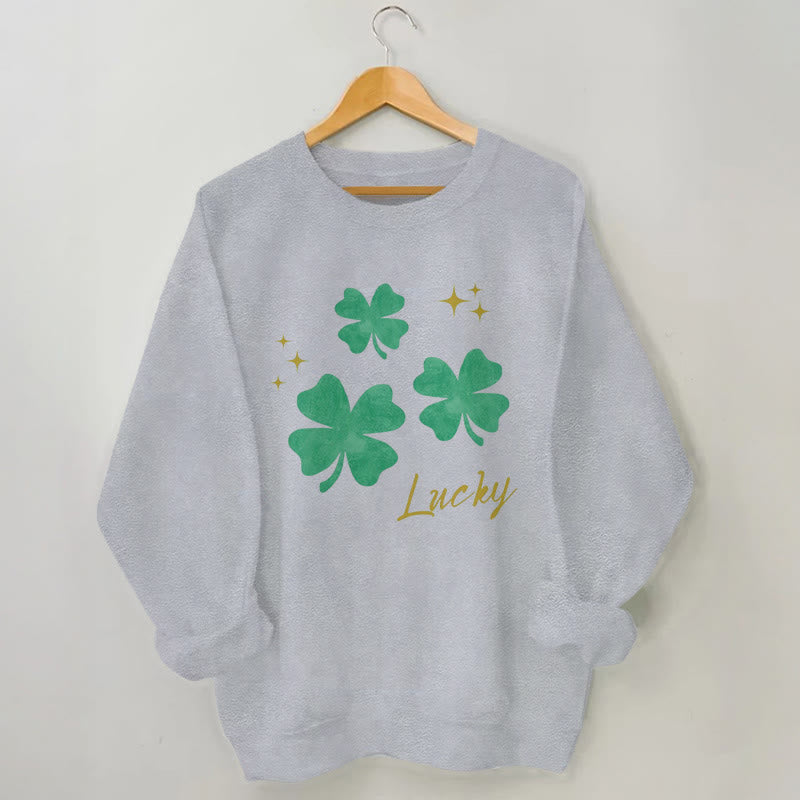 Plus Size Four Leaf Clover Sweatshirt - Grey - 3XL - image 2