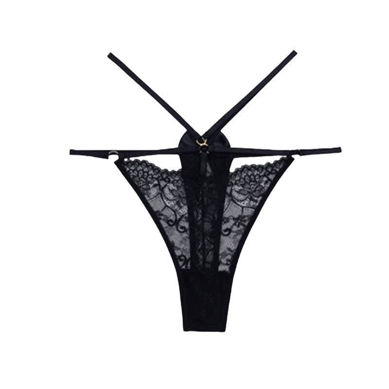 Sexy Hollow Low-Rise Lace Bowknot Thong(3 Packs)