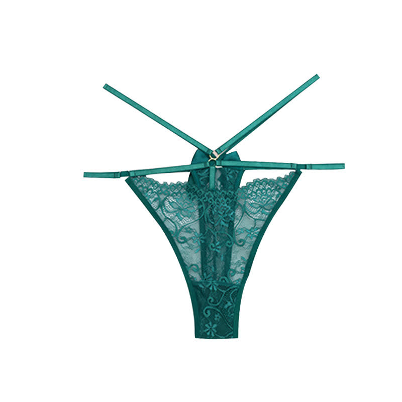 Sexy Hollow Low-Rise Lace Bowknot Thong(3 Packs)