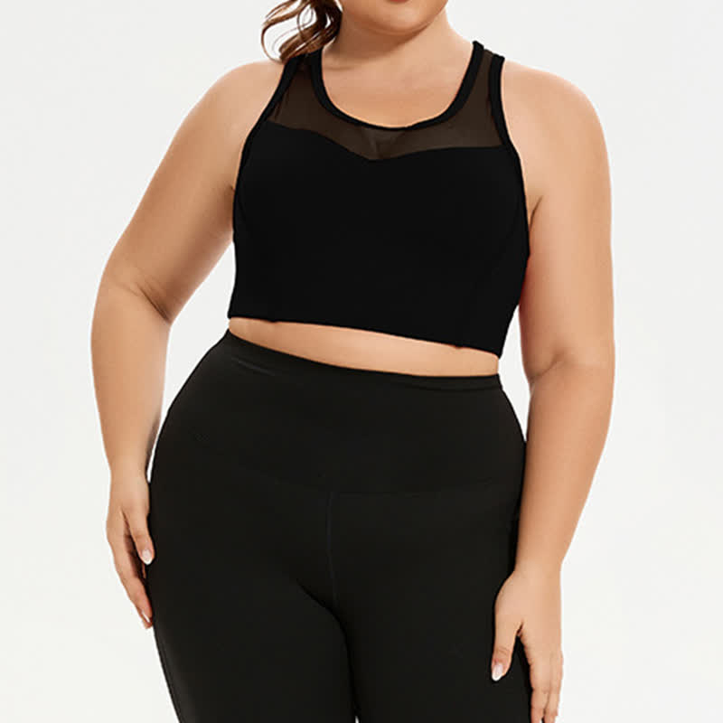 Mesh Stitching Shockproof Sports Bra - image 7