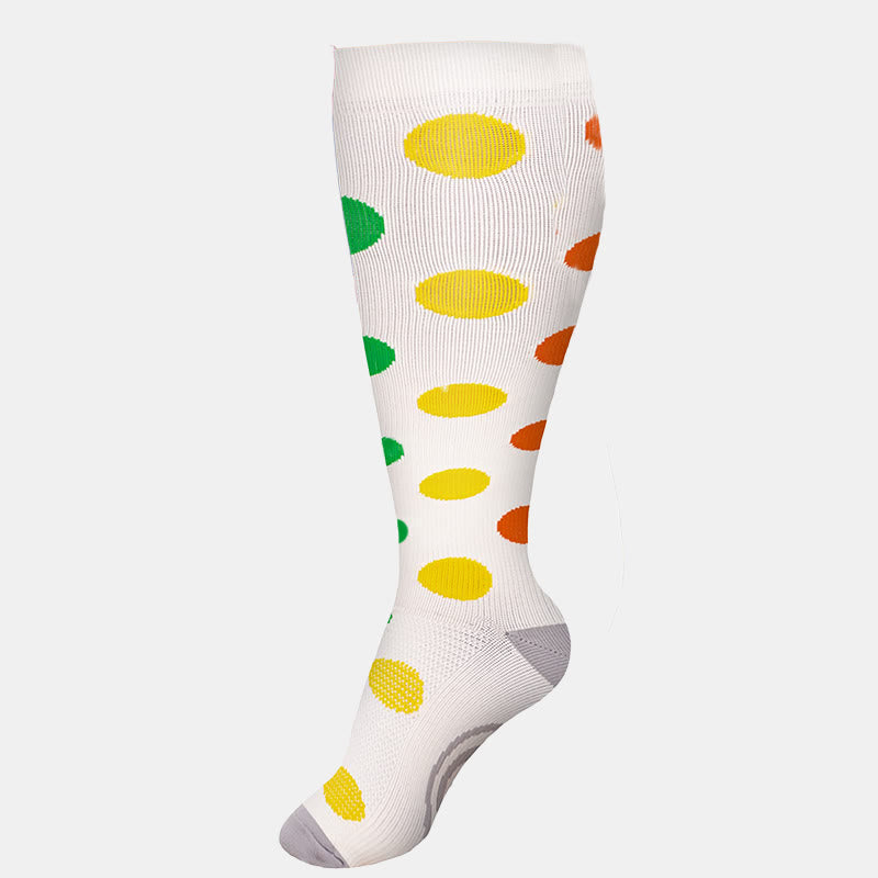 Plus Size Polka Dots Heart Compression Socks