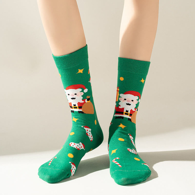 Plus Size Green Christmas Quarter Socks(3 Pairs) - image 8