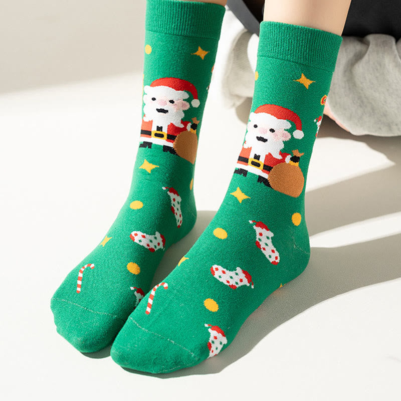 Plus Size Green Christmas Quarter Socks(3 Pairs) - image 5