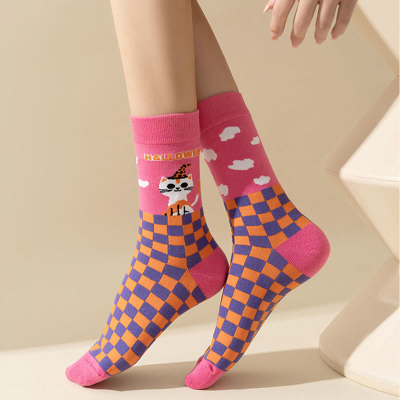 Plus Size Pink Cat Quarter Socks(3 Pairs) - image 7