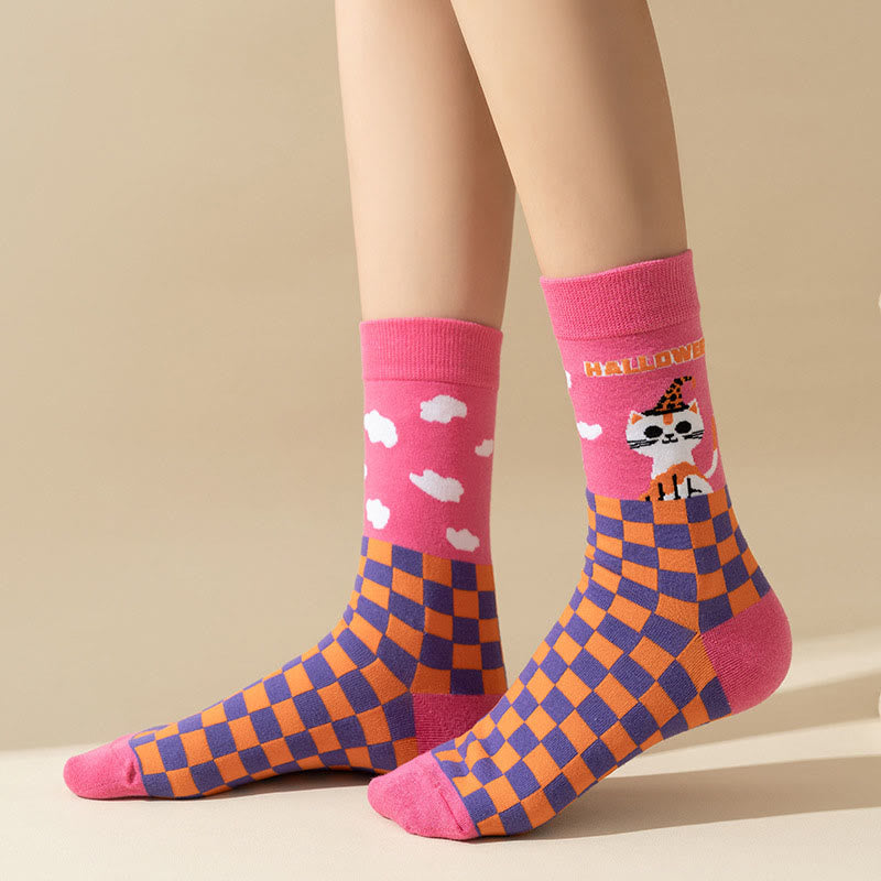 Plus Size Pink Cat Quarter Socks(3 Pairs) - image 2