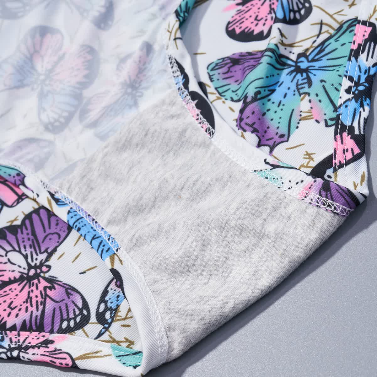 Butterfly Printed High Waist Brief(4 Packs) - image 4