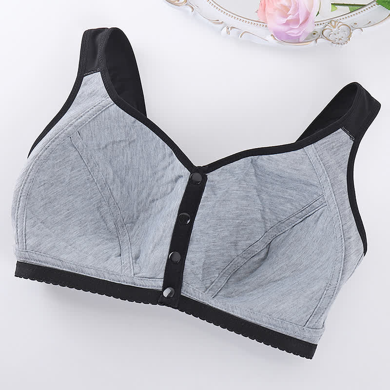 Butterfly Flower Printed Front Closure Wireless Bra - image 13