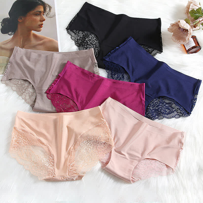 Mid-rise Sexy Ice Lace Brief(3 Packs)