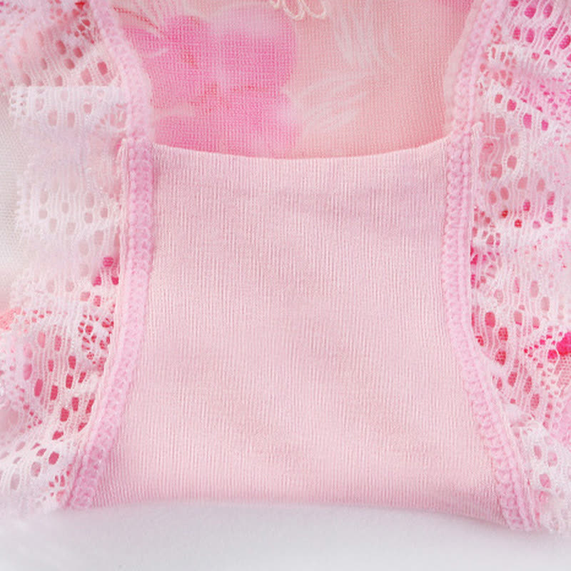 Plus Size Sexy Embroidered Lace Brief(3 Packs)