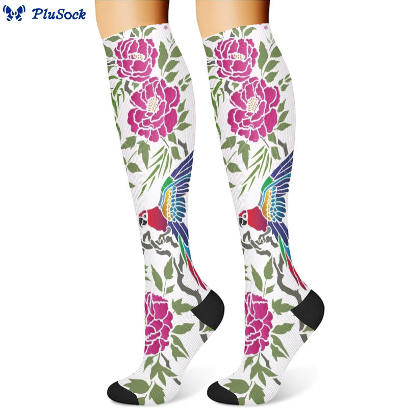 Flower Parrot Compression Socks(3 Pairs) - image 4