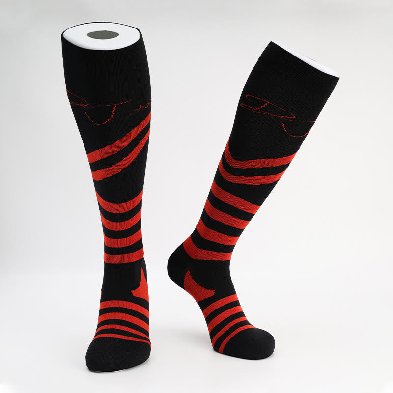 Letter Stripes Compression Socks(5 Pairs)