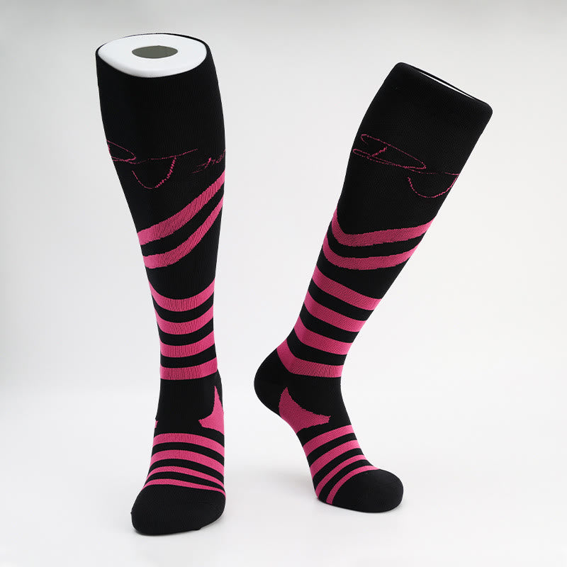 Letter Stripes Compression Socks(5 Pairs)