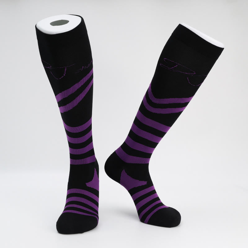Letter Stripes Compression Socks(5 Pairs)
