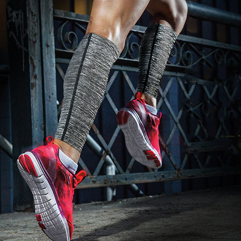 Plus Size Grey Calf Compression Sleeves