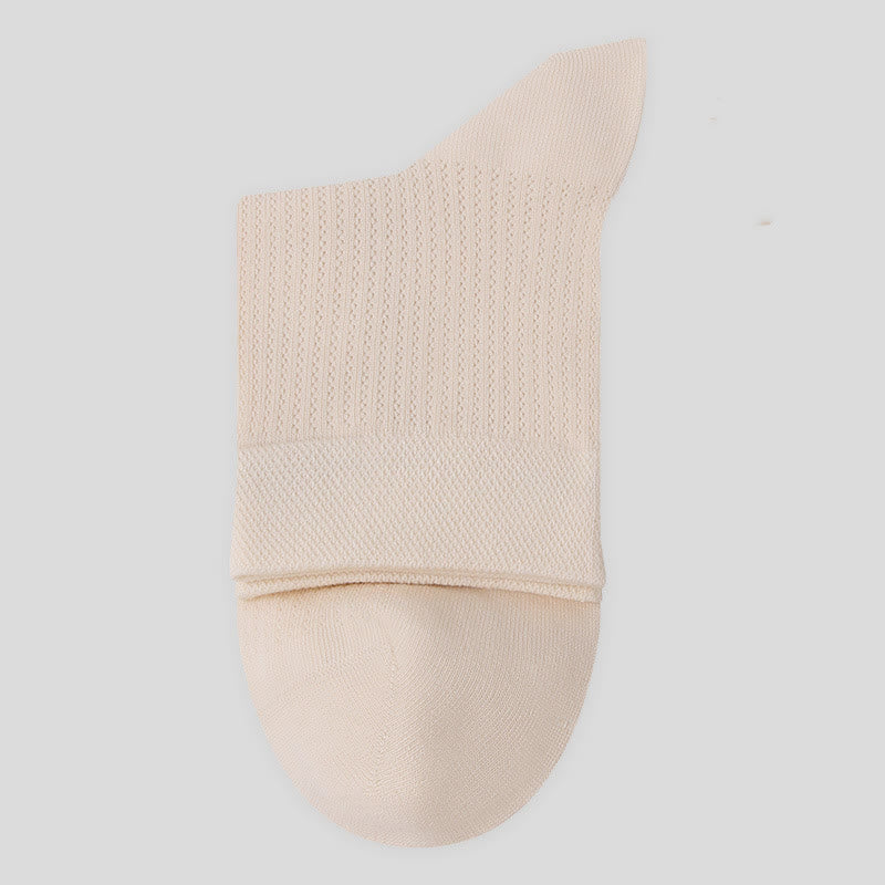 Solid Color Cotton Mesh Quarter Socks(7 Pairs)