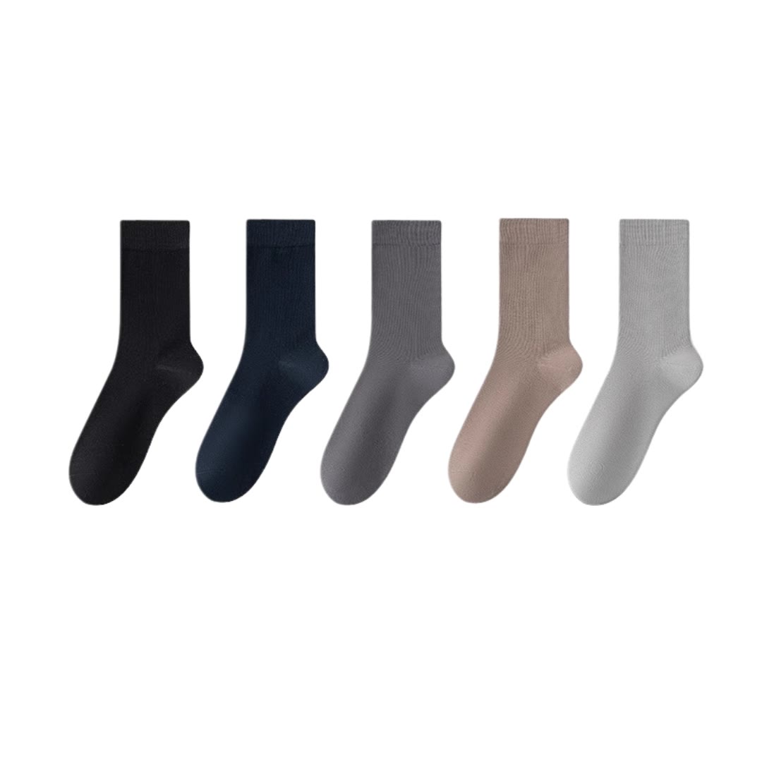 Stylish Cotton Quarter Socks(5 Pairs) - Black+Navy Blue+Dark Grey+Khaki+Light Gray - EU39-45(US6-11) - image 18