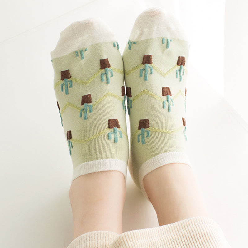 Green Cactus Ankle Socks(5 Pairs) - image 1