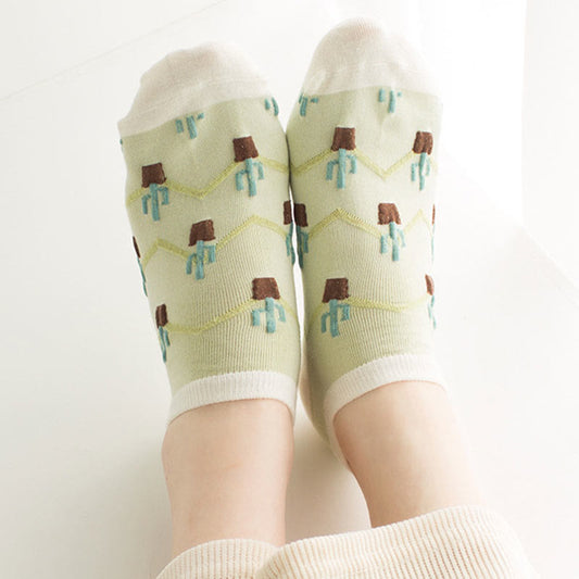 Green Cactus Ankle Socks(5 Pairs) - image 1