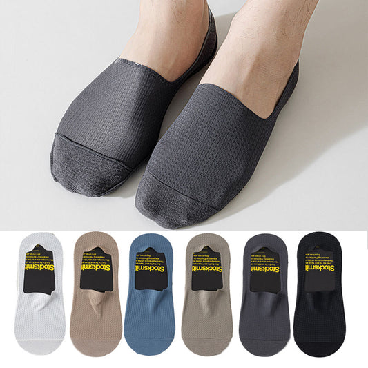 Plus Size Classic Waffle No Show Socks(6 Pairs)