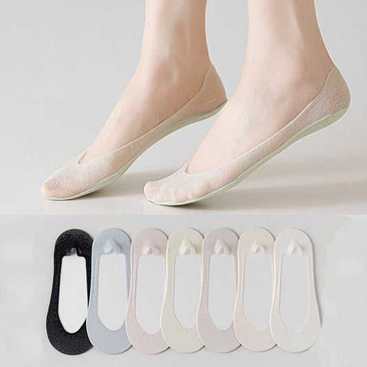 Candy Color Seamless No Show Socks(7 Pairs)