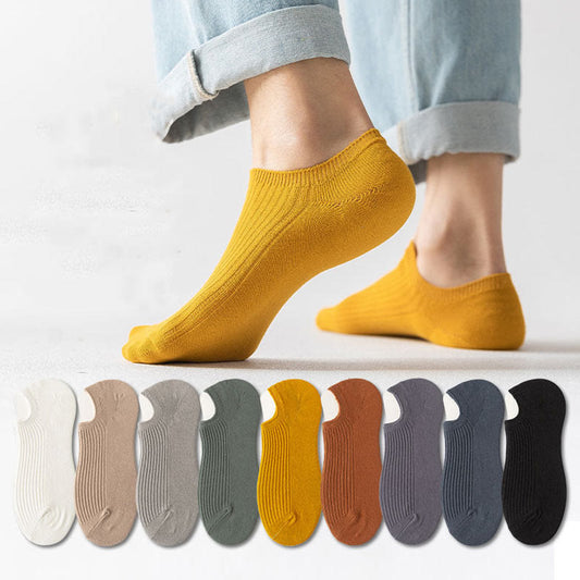 Plus Size Simple Color Ankle Socks(9 Pairs)
