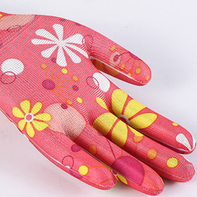 Nylon Knit Printed Gardening Work Gloves(12 Pairs) - image 4