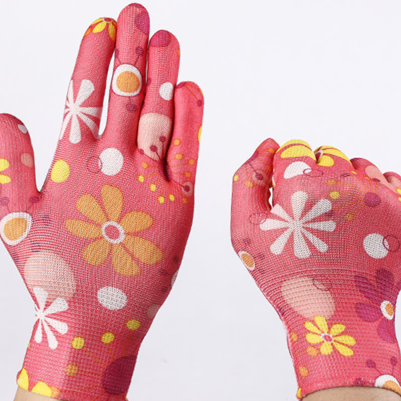 Nylon Knit Printed Gardening Work Gloves(12 Pairs) - image 2