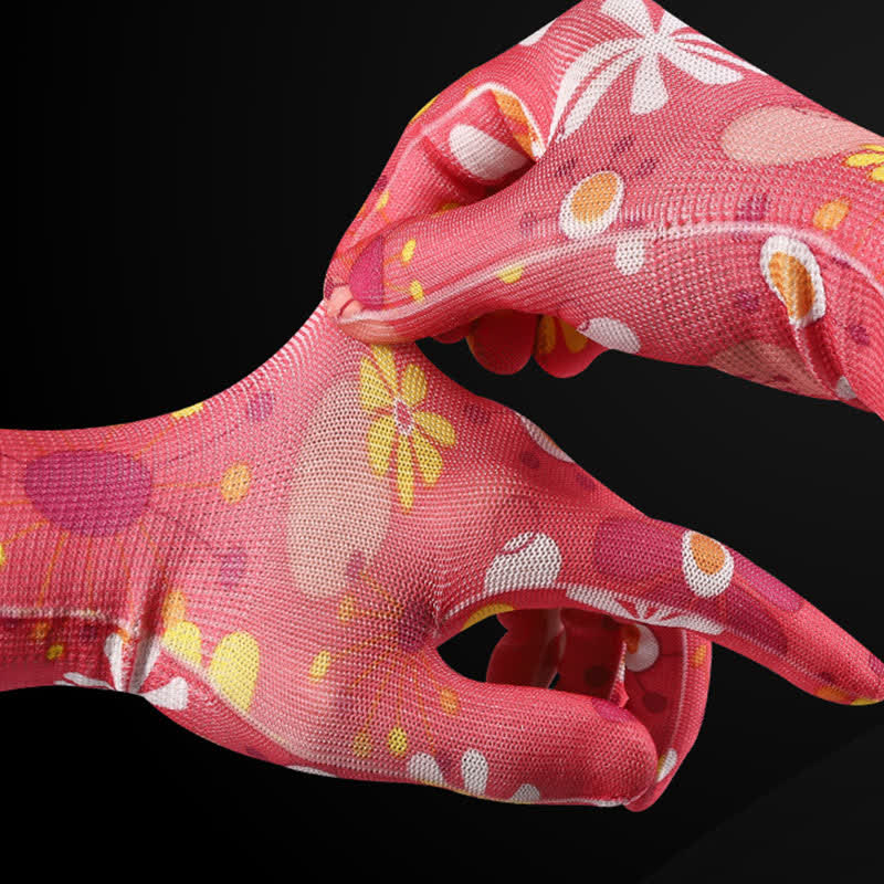 Nylon Knit Printed Gardening Work Gloves(12 Pairs) - image 3