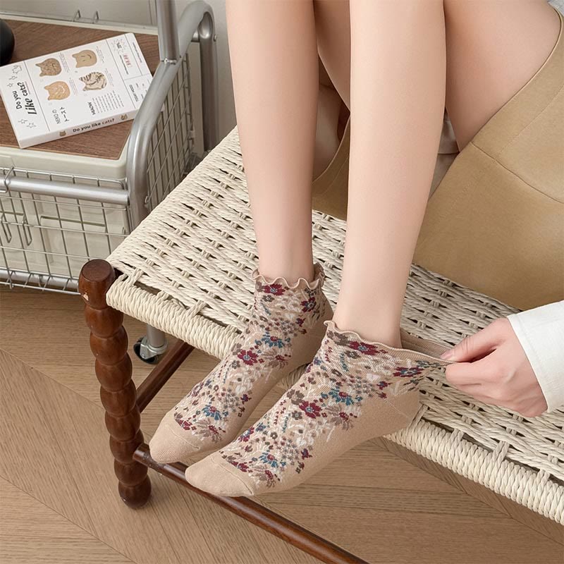 Retro Ethnic Style Ankle Socks(5 Pairs) - image 7