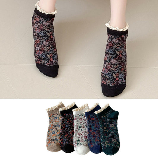 Artistic style Ankle Socks(5 Pairs)