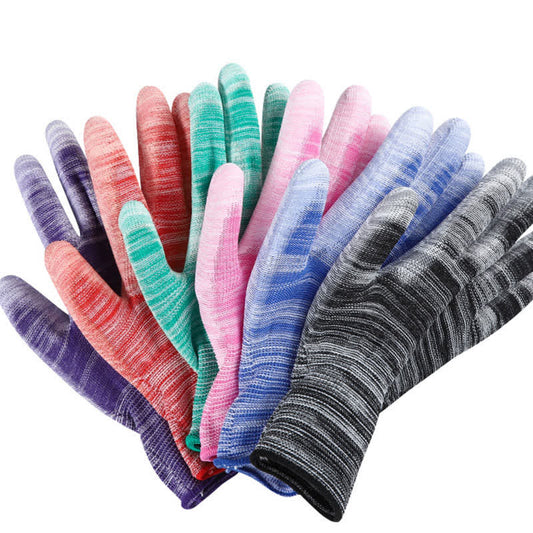 Striped Wear-resistant Non-slip Protective Work Gloves(24 Pairs)
