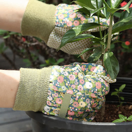 Flower Print Gardening Work Protective Gloves(3 Pairs) - image 1