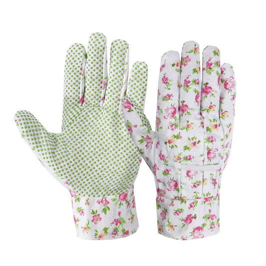 Elegant Floral Print Garden Gloves(3 Pairs) - Pink - One Size - image 1