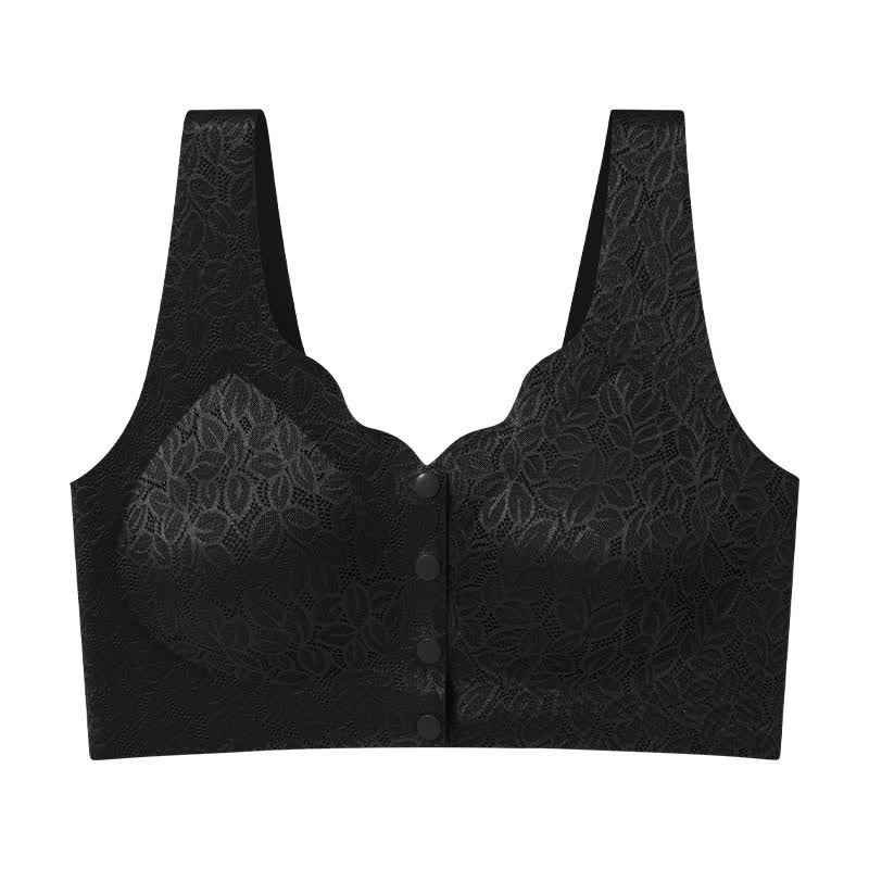 Jacquard Front Closure Wireless Bra