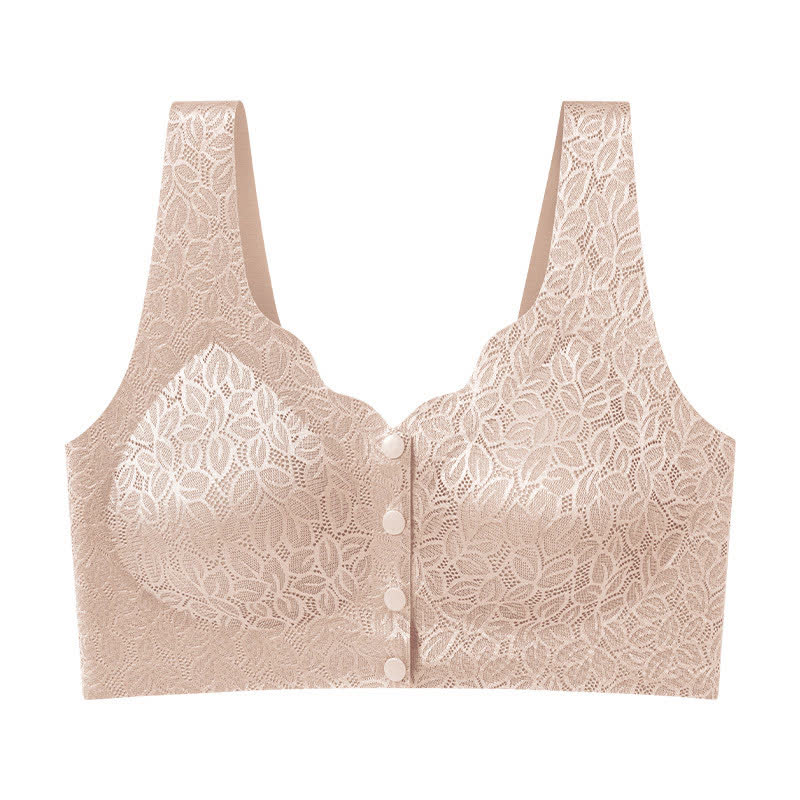 Jacquard Front Closure Wireless Bra