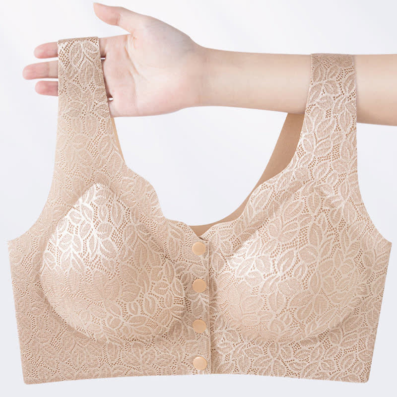 Jacquard Front Closure Wireless Bra