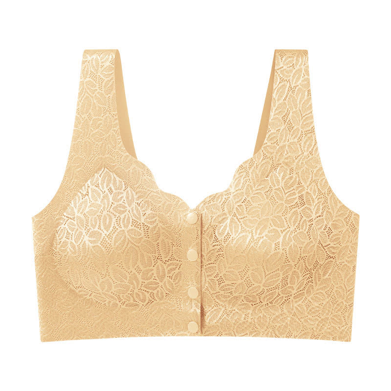 Jacquard Front Closure Wireless Bra