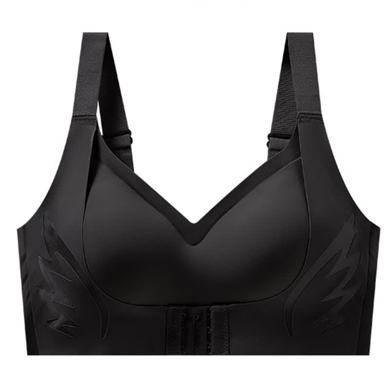 Adjustable Front Closure Wireless Lift Bra - Black - 6XL - image 18