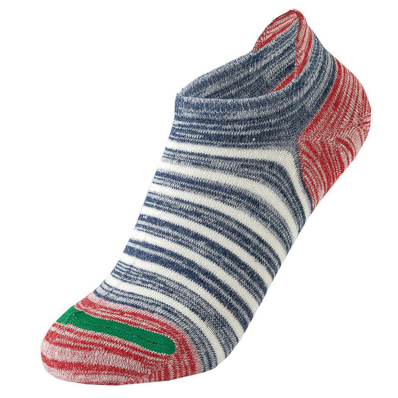 Plus Size Cotton Stripe Ankle Socks(5 Pairs) - Navy Blue - EU39-44(US6-10) - image 7