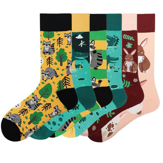 Plus Size Crocodile Rabbit Quarter Socks(6 Pairs)