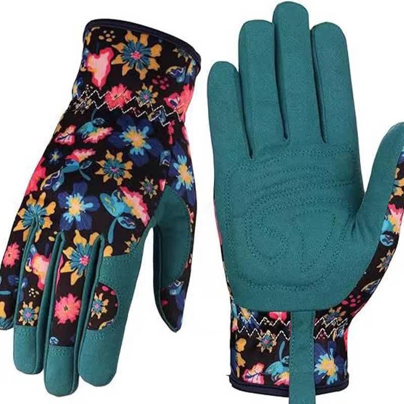 Vibrant Floral Print Garden Gloves - D - One Size - image 8