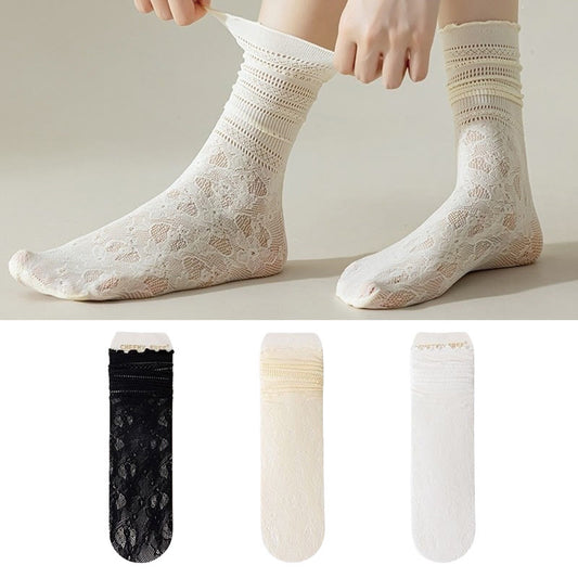 Lace Mesh Loose Socks(6 Pairs)
