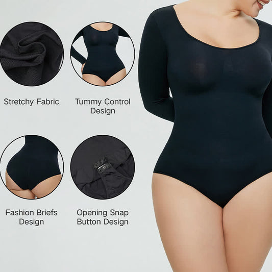 Seamless Long Sleeve Shapewear Bodysuit One Piece