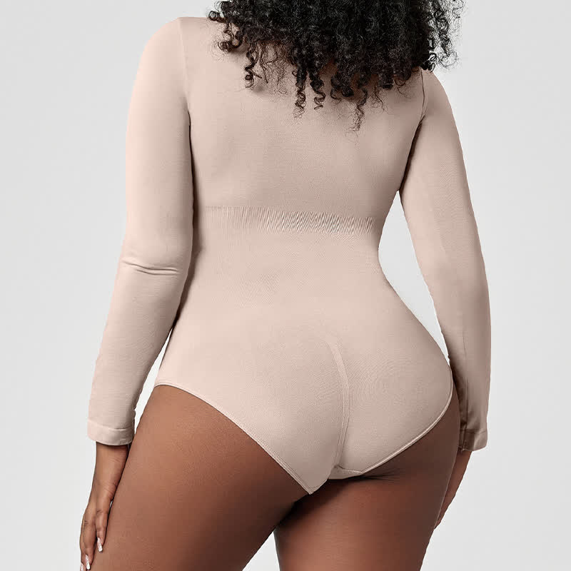 Seamless Long Sleeve Shapewear Bodysuit One Piece