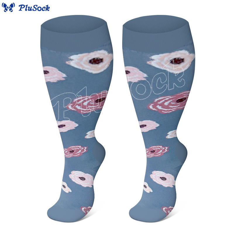 Plus Size Lute Pink Compression Socks