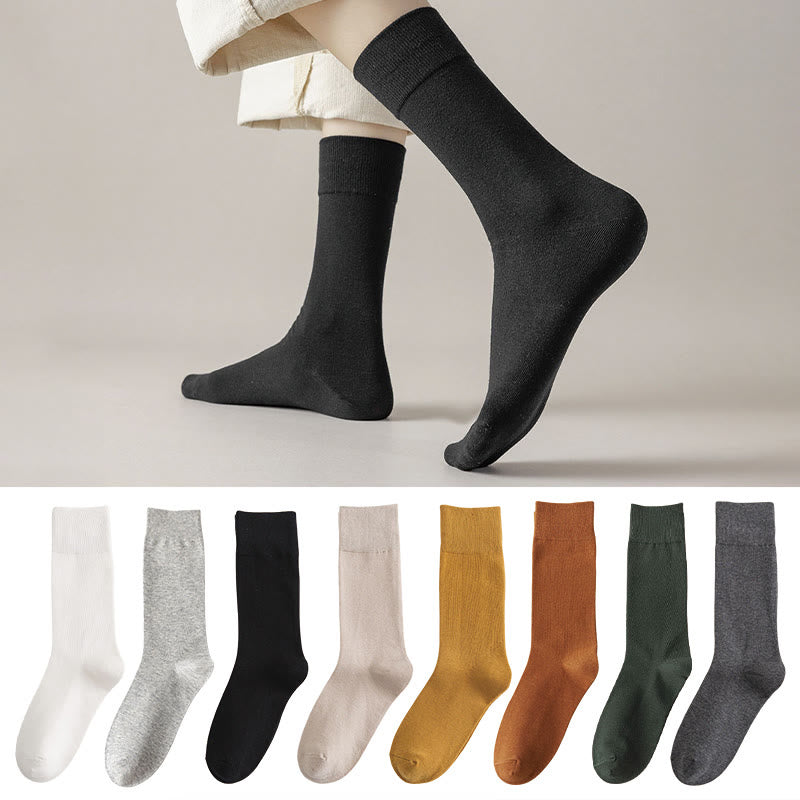Plus Size Soft Durable Crew Socks(8 Pairs) - Multicolor - EU35-39(US4.5-8) - image 9