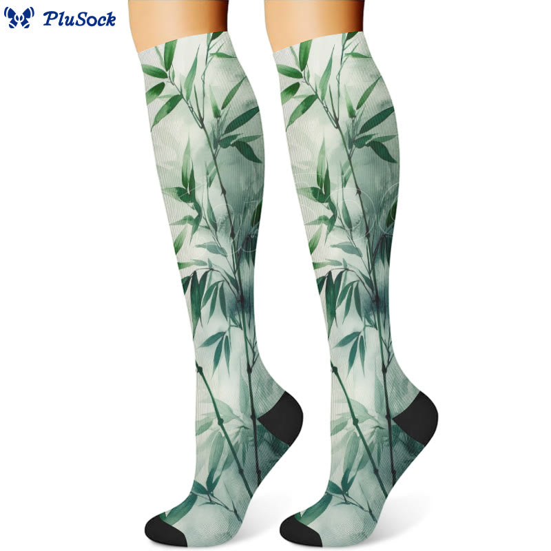 Monstera Leaves Compression Socks(3 Pairs) - image 4