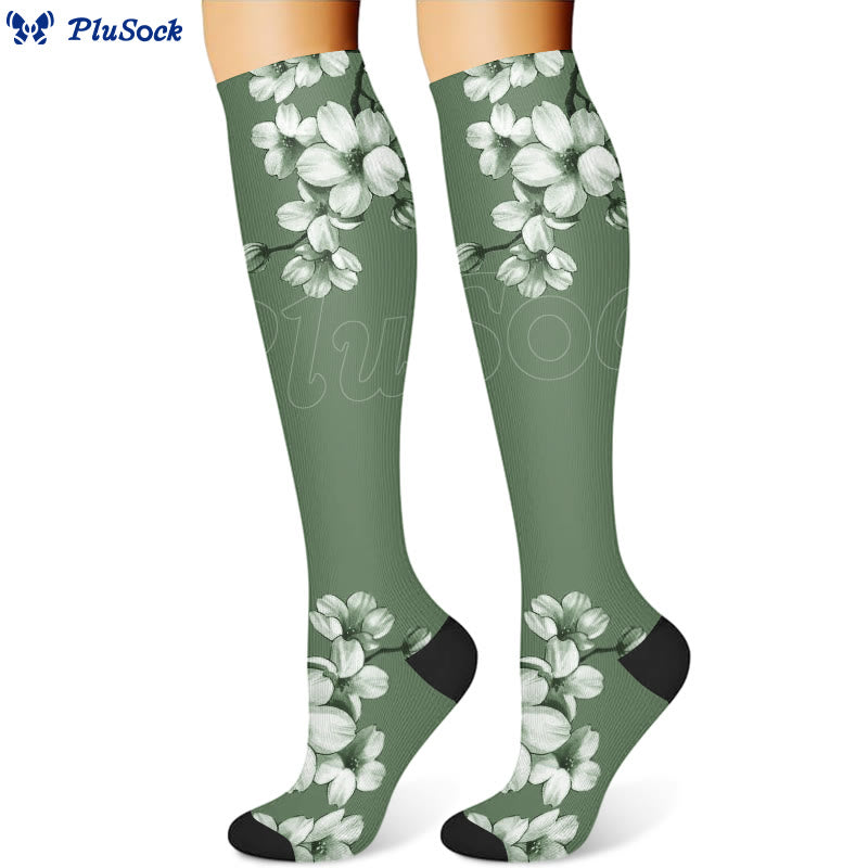 Serene Flowers Compression Socks(3 Pairs)